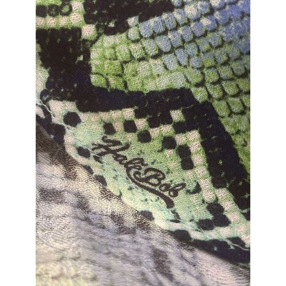 Hale Bob Snakeskin Print Blouse Women’s Small Long‎ Sleeve Popover Blue - Picture 8 of 10